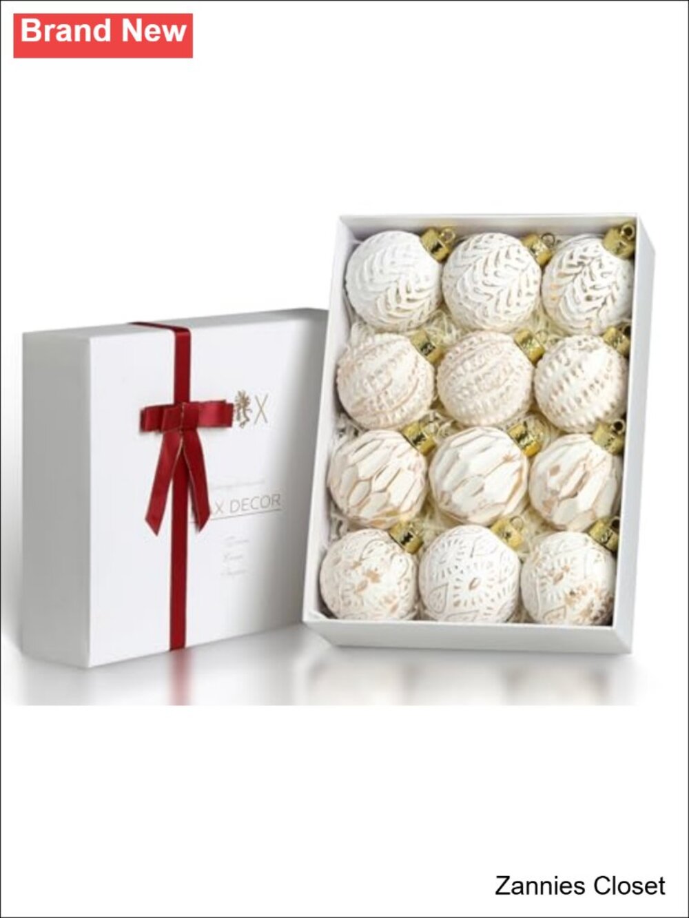 🎄 12 PCS 3.15" Rustic Christmas Ball Ornaments Shatterproof Farmhouse Tree